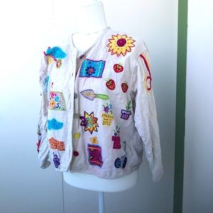 Vintage 90s Gardening Fruit Floral Button Up Jacket